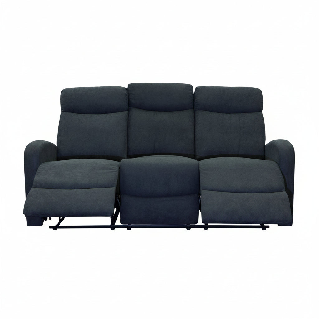 Verona Black Fabric 3 Piece Recliner Set - LIFESTYLE FURNITURE