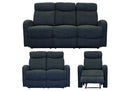 Verona Black Fabric 3 Piece Recliner Set - LIFESTYLE FURNITURE