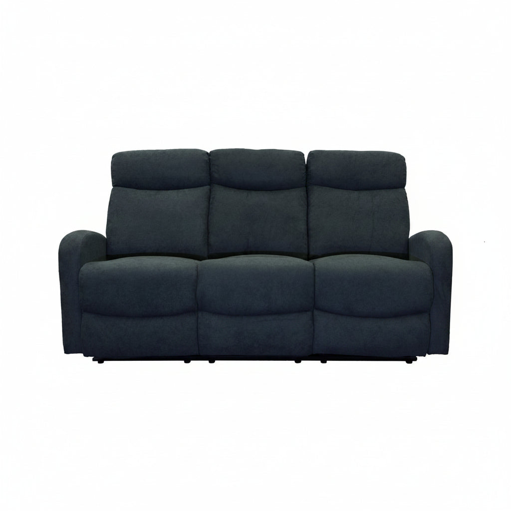 Verona Black Fabric 3 Piece Recliner Set - LIFESTYLE FURNITURE