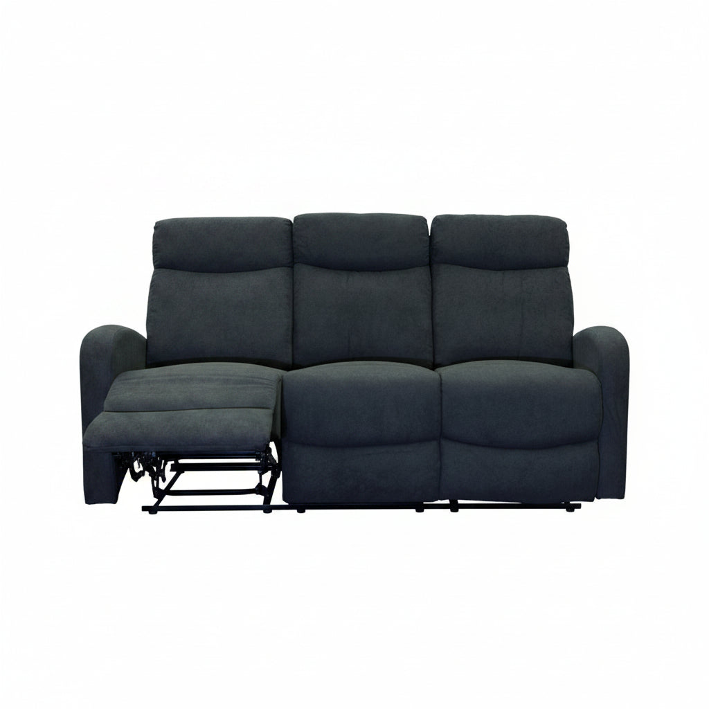 Verona Black Fabric 3 Piece Recliner Set - LIFESTYLE FURNITURE