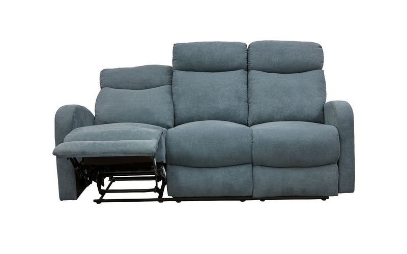 Verona Grey 3 Seater Fabric Recliner Sofa - LIFESTYLE FURNITURE